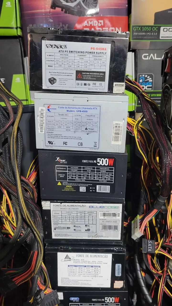 <br>FONTES DE ALIMENTAÇÃO ATX USADAS E TESTADAS - Foto 2