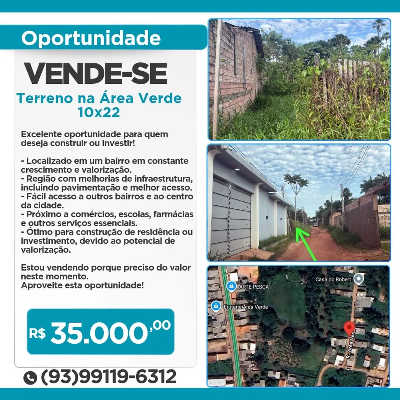 Terreno na área verde 