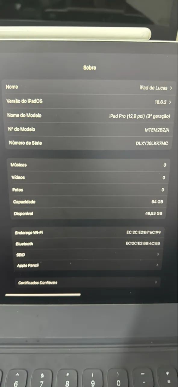 iPad Pro 12,9? 3ª geração + Smart Keyboard Folio + Apple Pencil 2ª geração  - Foto 2
