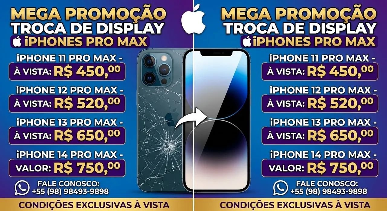 Display dos IPhones Pro Max