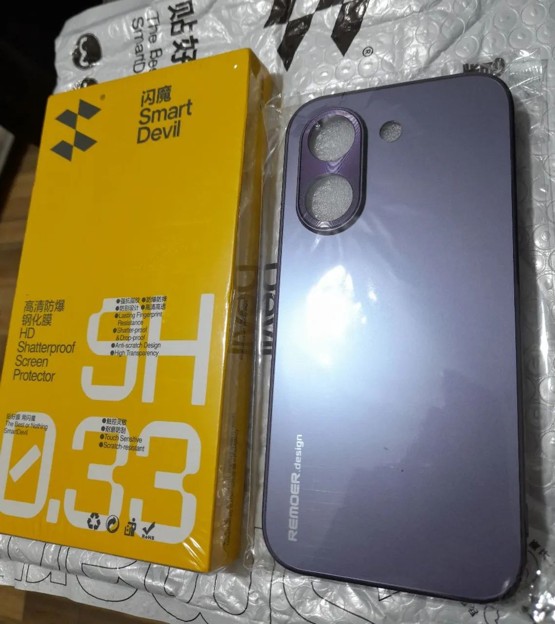 Poco X8 Pro película SmartDevil + Capa premium roxa
