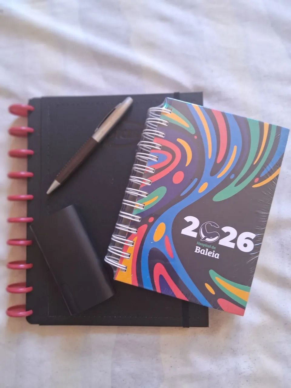Kit itens de papelaria.
