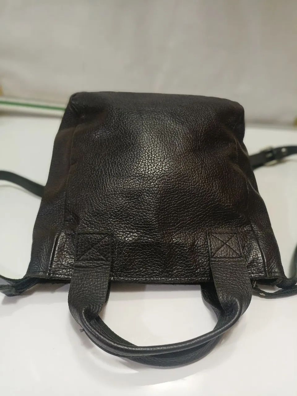 Bolsa preta couro legítimo via mia  - Foto 2