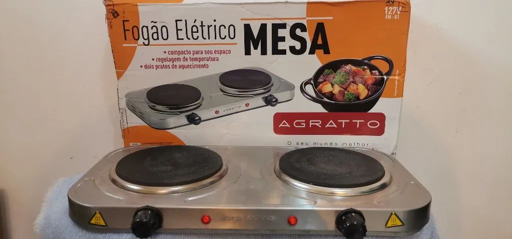 Fogão de Mesa Elétrico 2 bocas Agratto