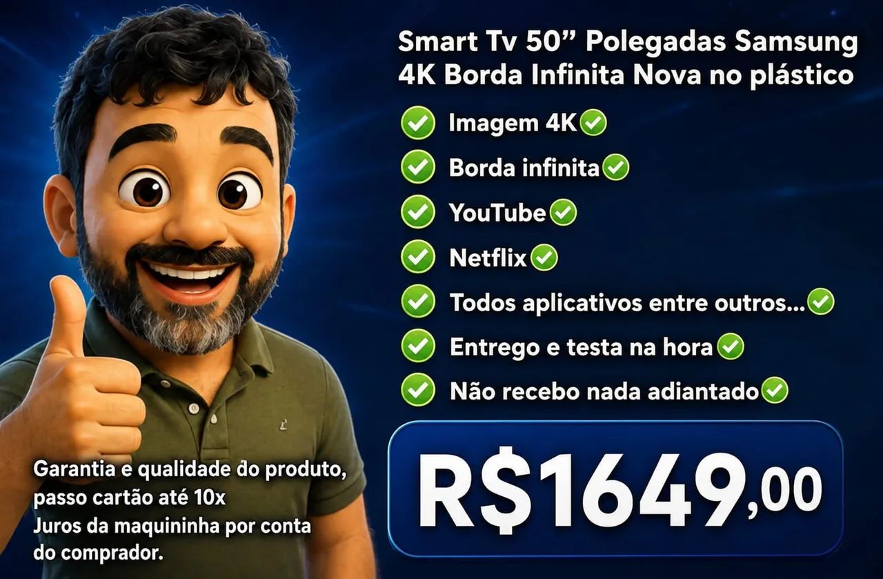 Vendo tv 50 polegadas 4k smart nova - Foto 3