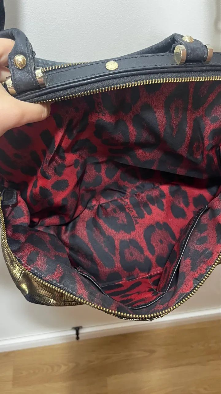 Bolsa Luz da Lua dourada em couro - Foto 5