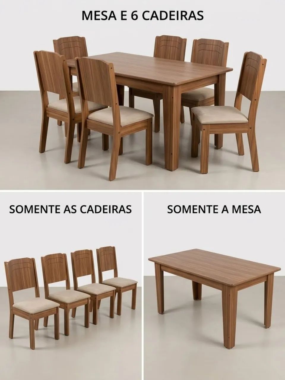 Mesa de jantar com 6 cadeiras estofadas-conjunto completo  - Foto 2