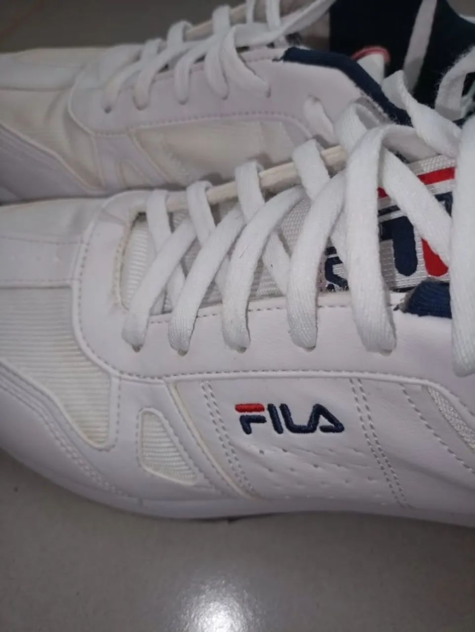 Tênis Fila Classic Runner Sl Masculino - Branco+Marinho tamanho 42 - Foto 5