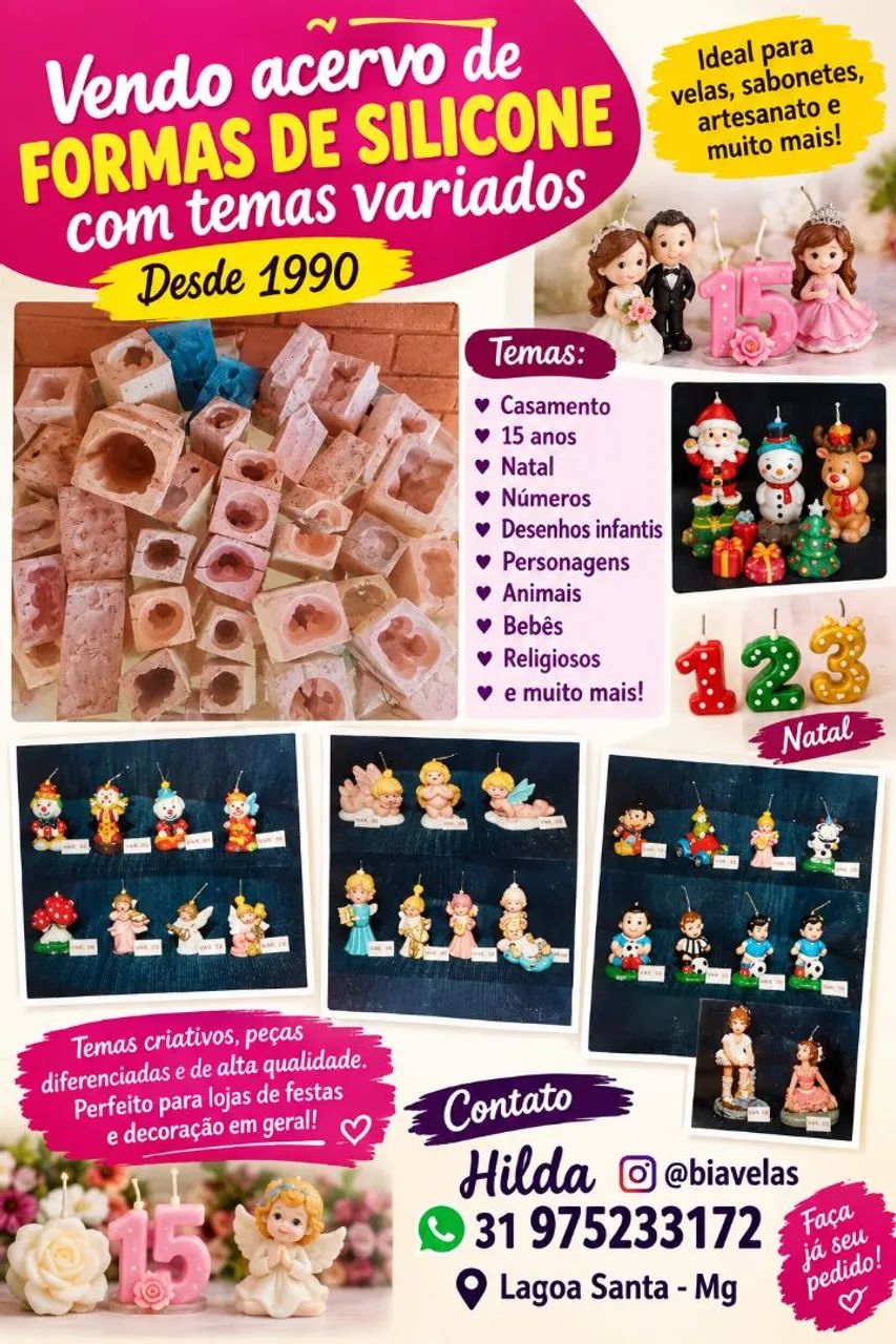 Acervo formas de silicone usadas para artesanato