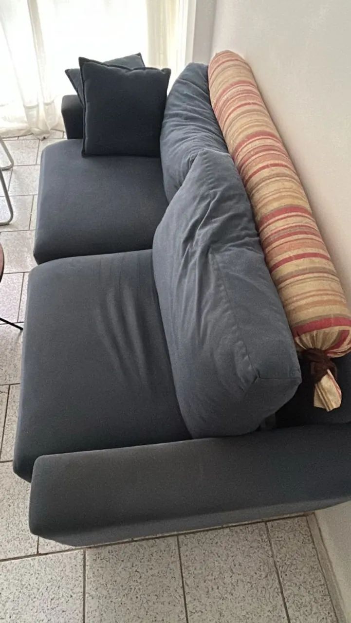 Sofá Living Istambul Em Suede Essencial Estofados Cor Cinza - Foto 4
