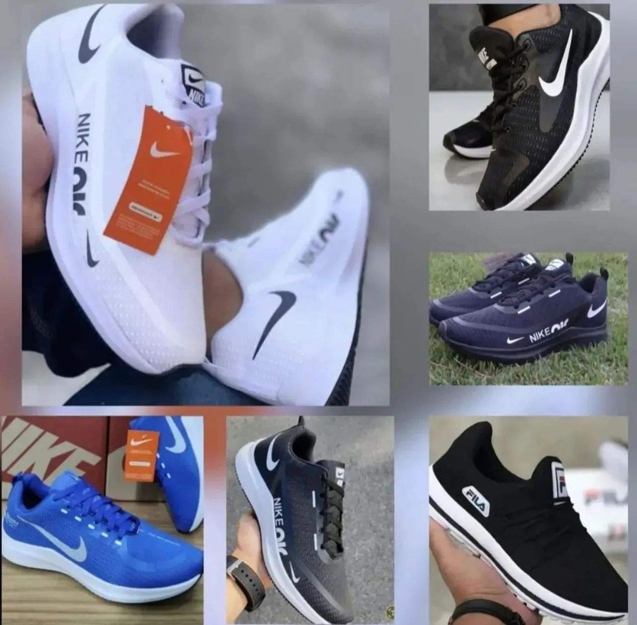 Tênis masculino Nike e fila