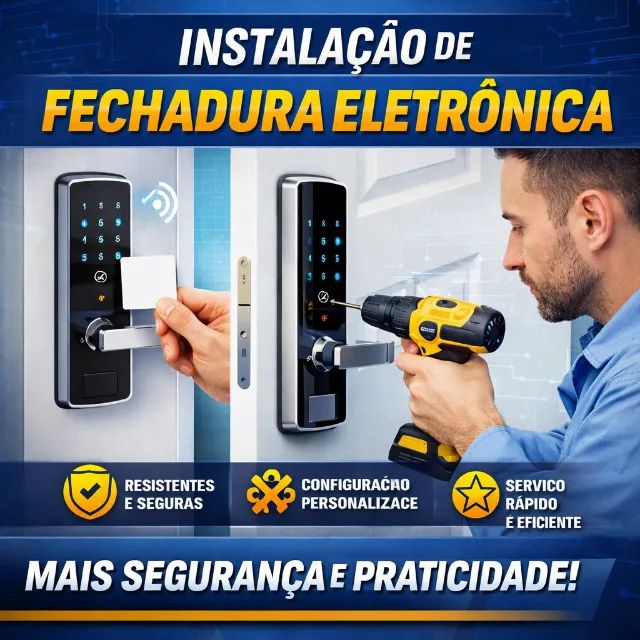 Instalador 149,00 fechadura eletrônica.