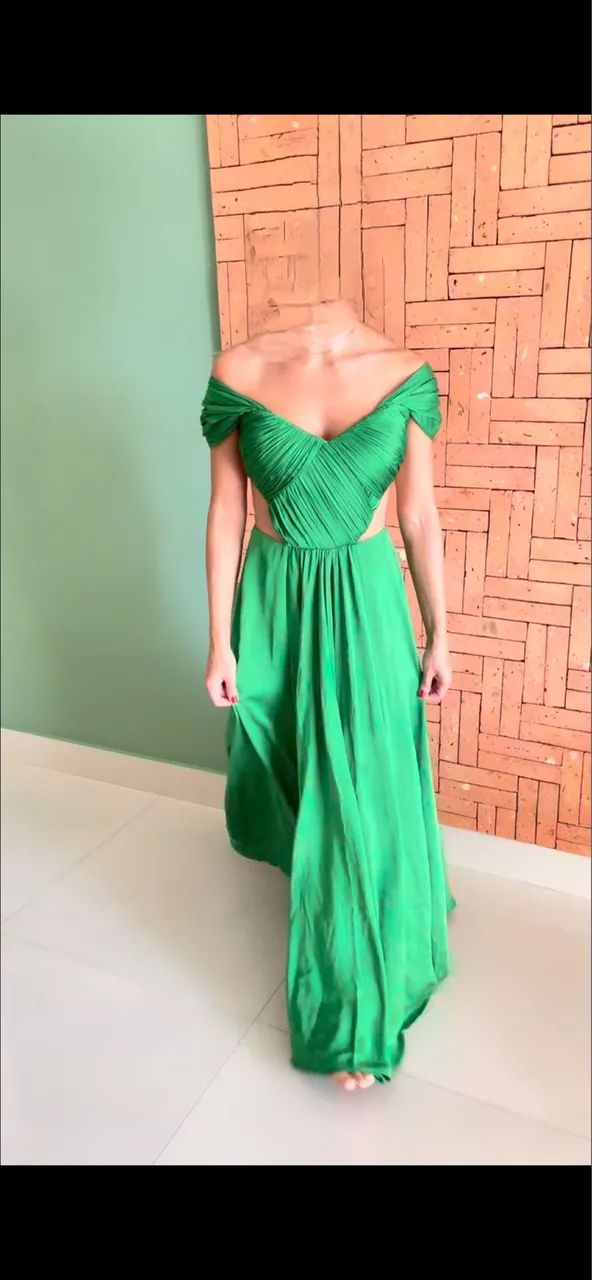 Vestido de festa verde longo P NOVO - Foto 3