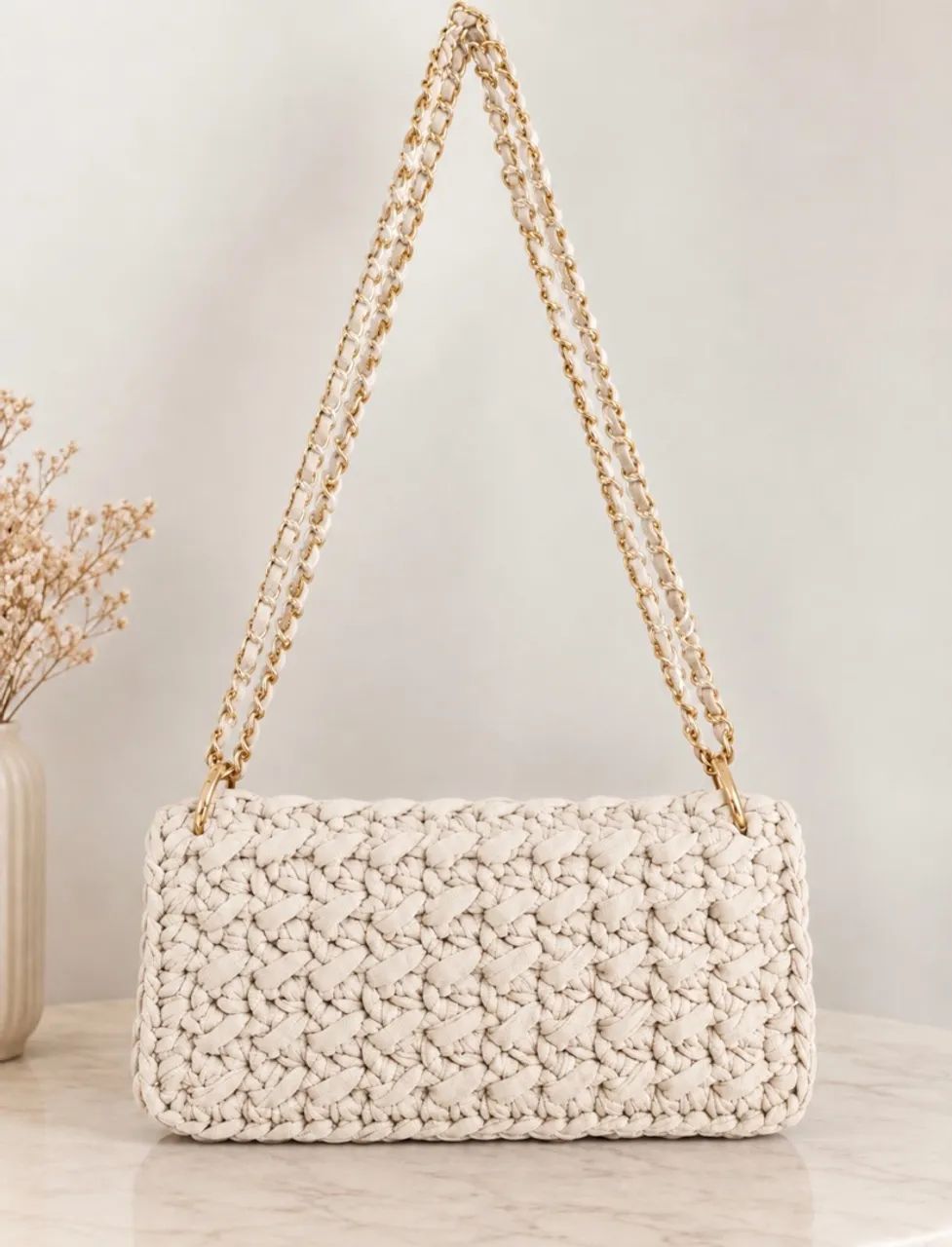 Bolsa Clutch de crochê Off-White 