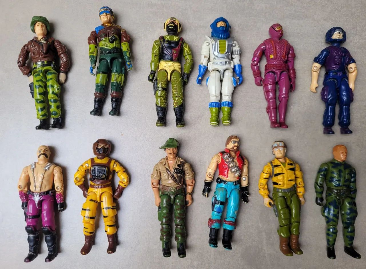 Coleção de 12 bonecos  da linha G.I. Joe - Comandos em Ação Anos 80/90