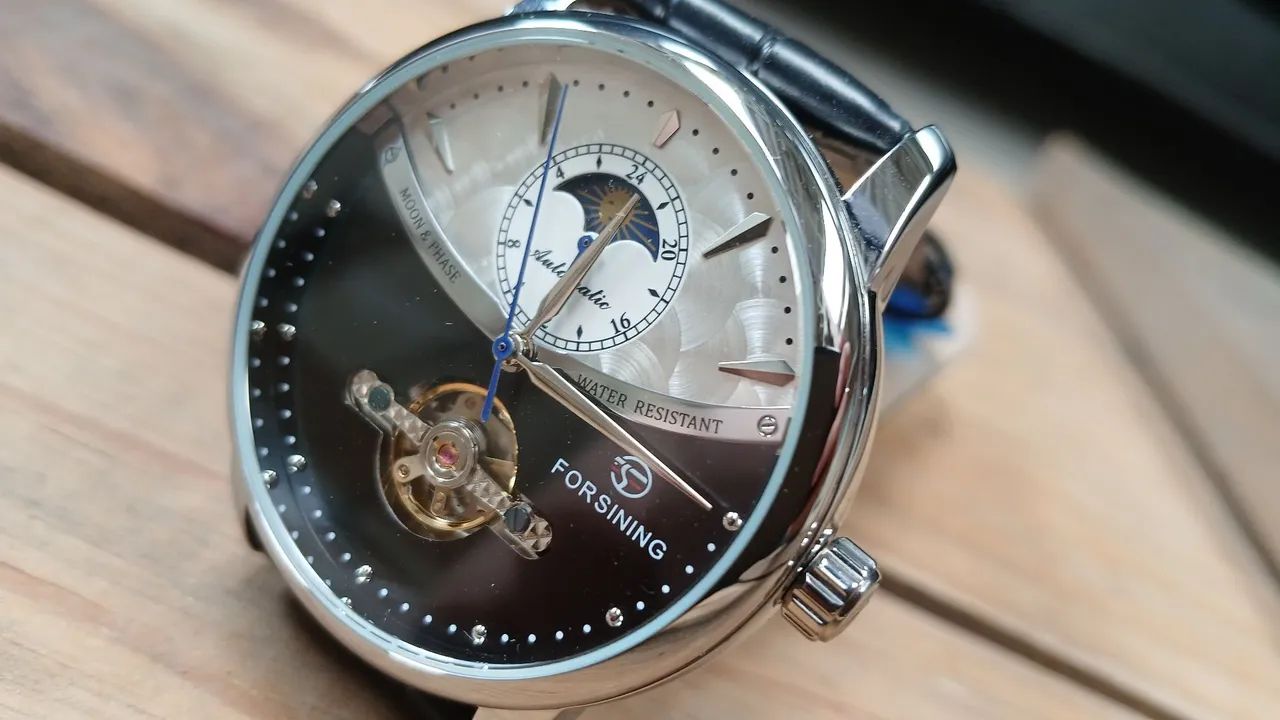 Relógio Masculino Automático Sofisticado e Elegante - Fases da Lua - Foto 3