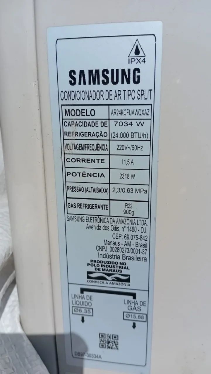 Ar Condicionado Split 24000 BTUs Samsung 220v - Foto 3