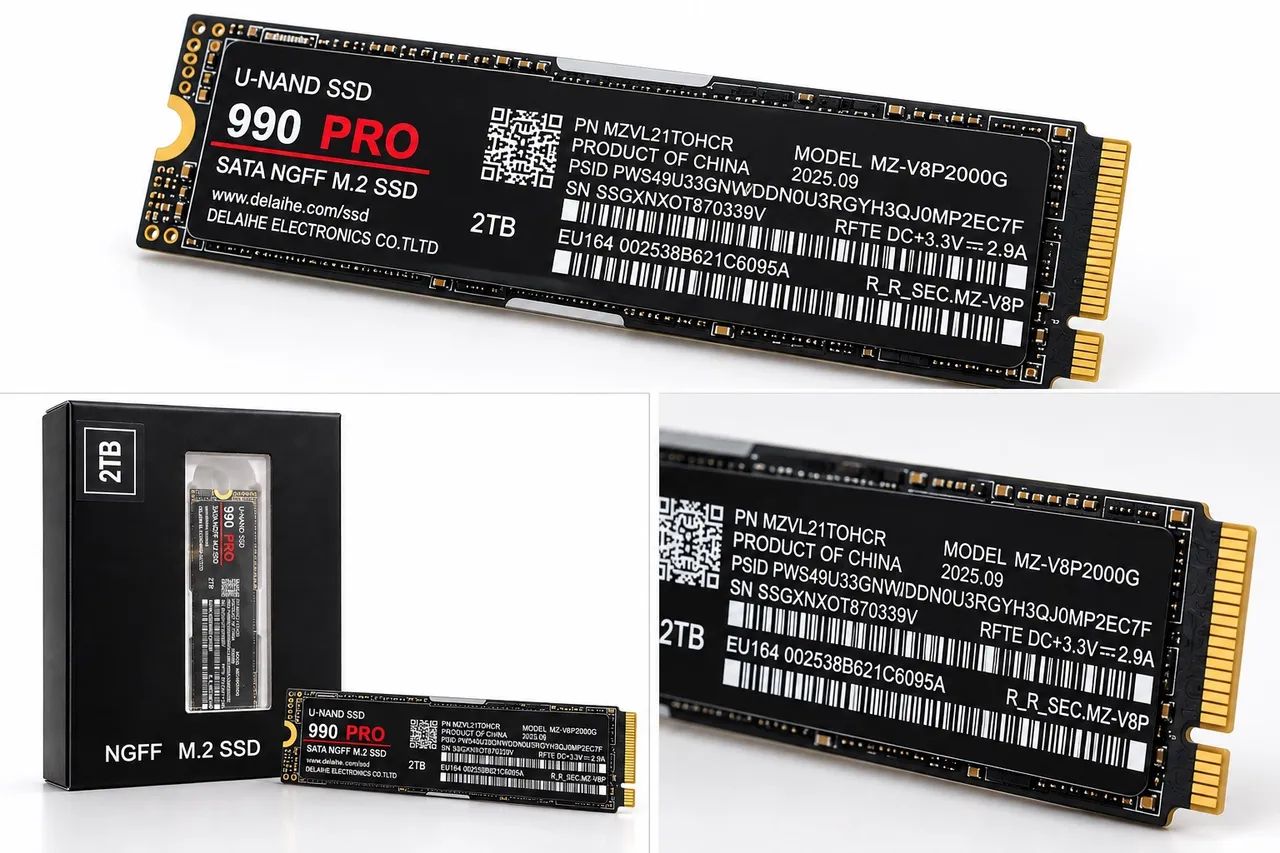 SSD M.2 SATA NGFF 2TB - U-NAND 990 PRO - para Notebook e Desktop
