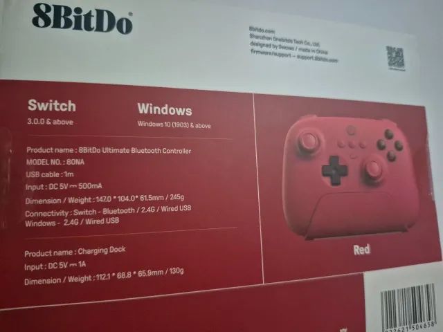 Controle 8BitDo - Ultimate - Vermelho - NOVO / LACRADO - Foto 5