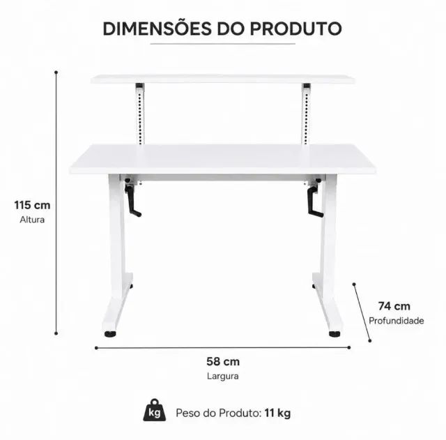Mesa de escritório regulável  - Foto 3