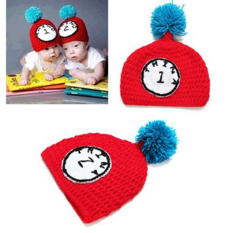 Kit 2 Gorros Gêmeos Crochê Ensaio Fotografia Newborn Bebê