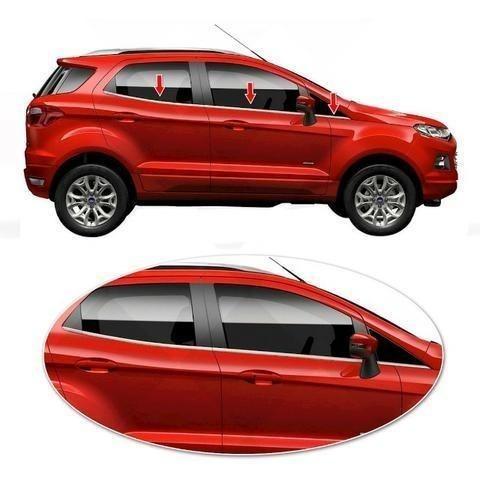Aplique Pestanas Cromadas para Vidros - Ecosport / HB20 / Onix / Prisma / Palio / Gol