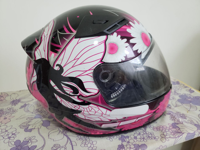 Capacete EBF feminino fada preto e rosa - Foto 3