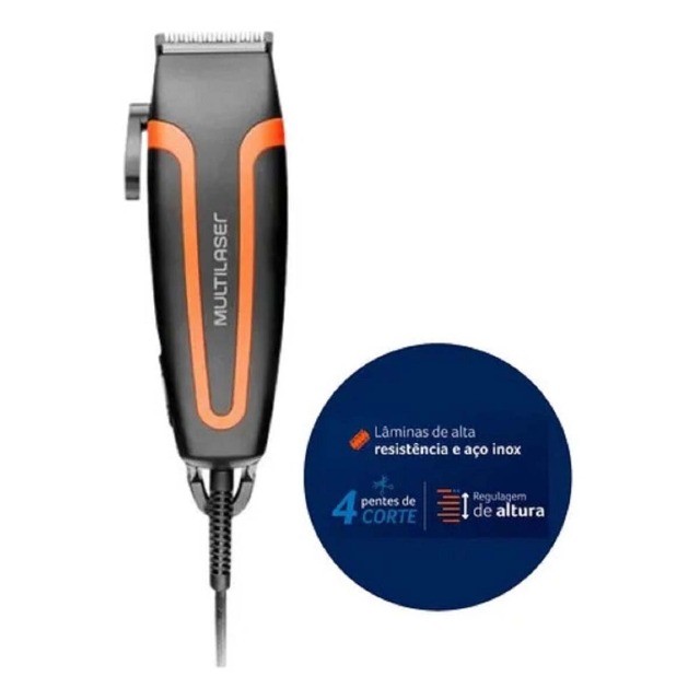 Máquina de Cortar Cabelo/Barba/Bigode 4 em 1 Multilaser