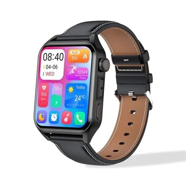 Relógio inteligente Smartwatch Blulory Glifo AE Pulseira de couro Medidor de Oxigenação