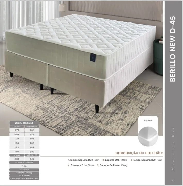 Cama Queen com colchão D45 topázio