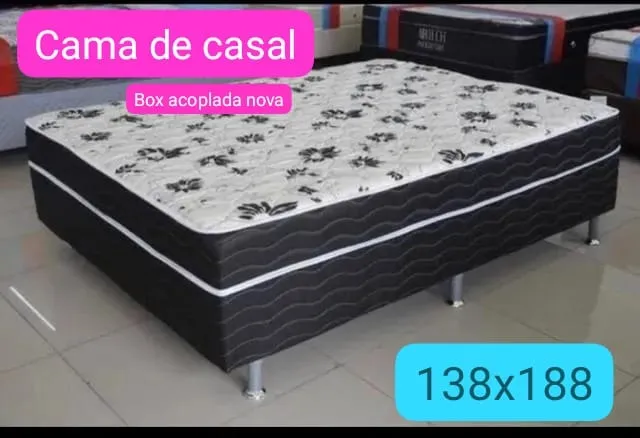 Cama box também casal 138x188 nova** entrega grátis