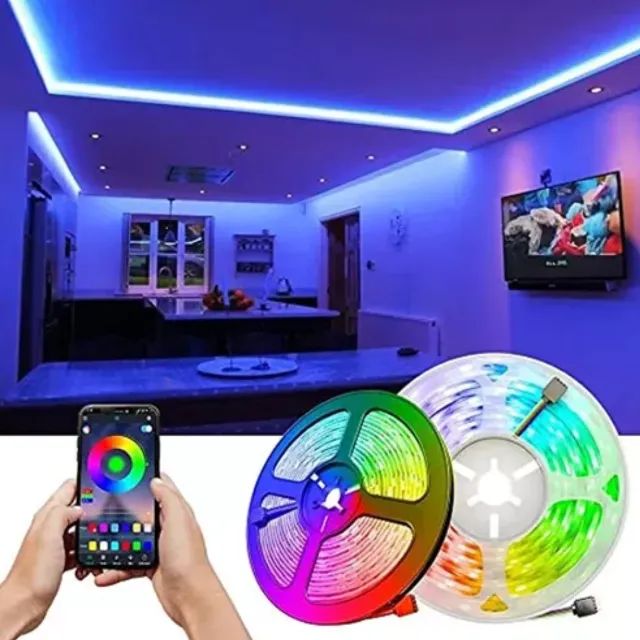 Fita Led 5 Metros 3528 Rgb App Bluetooth + Fonte Bivolt Tensão 12v _ CS201 - Foto 3