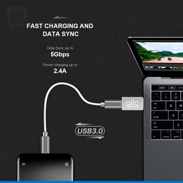 Adaptador Usb C Fêmea Para Usb Macho 3.0 Otg iPhone Galaxy - Foto 5