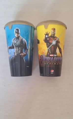 2 DOIS COPOS VINGADORES ULTIMATO MARVEL ENDGAME COM TAMPAS
