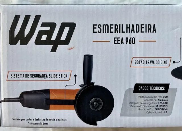 Esmerilhadeira Angular WAP Profissional 960W 11000RPM 220v Nova com 1 ano Garantia - Foto 6