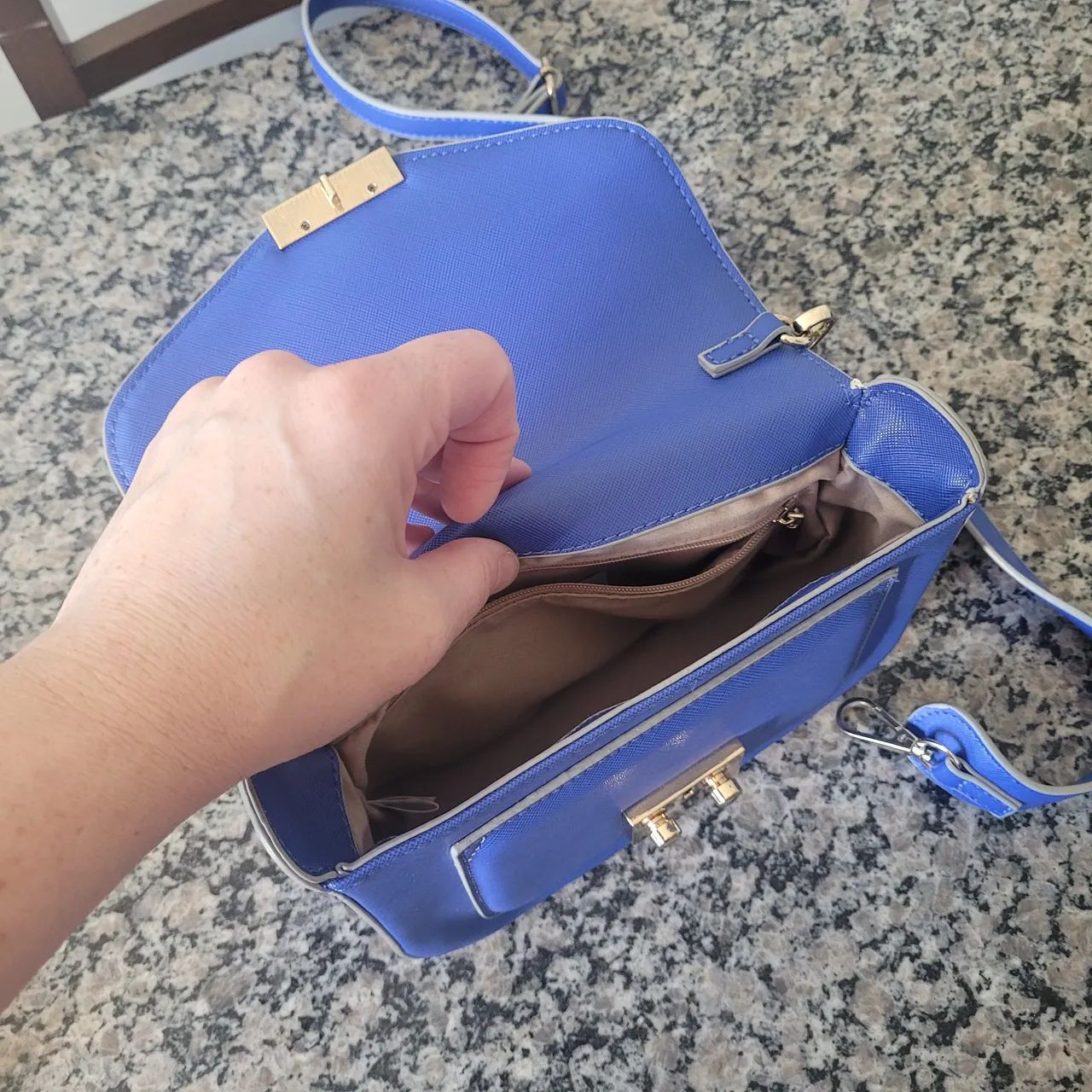 Bolsa de Ombro Azul - Foto 3