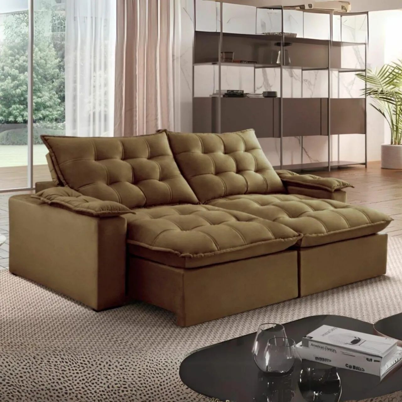 SOFÁ RETRÁTIL RECLINÁVEL SUPER CONFORTO MOLAS ESPIRAIS!! 726TT65 - Foto 3