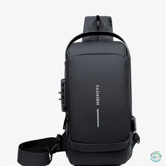 Mochila de ombro compacta com trava de código e Usb - Foto 3