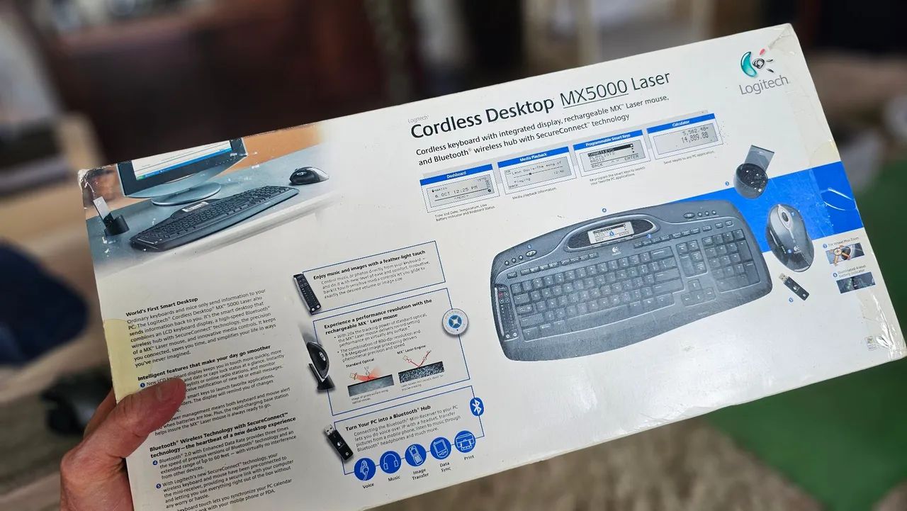 Teclado e mouse logitech Bluetooth MX5000 laser - Foto 4
