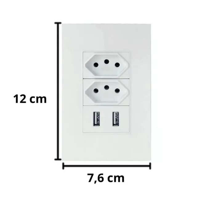 Interruptor / Tomadas Dual 2 Portas USB Bivolt (Escolher no Chat) - Foto 3