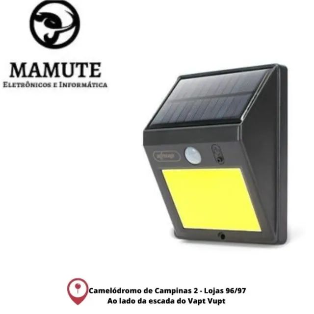 Luminaria Solar Arandela 60 Leds Cob Sensor Presença