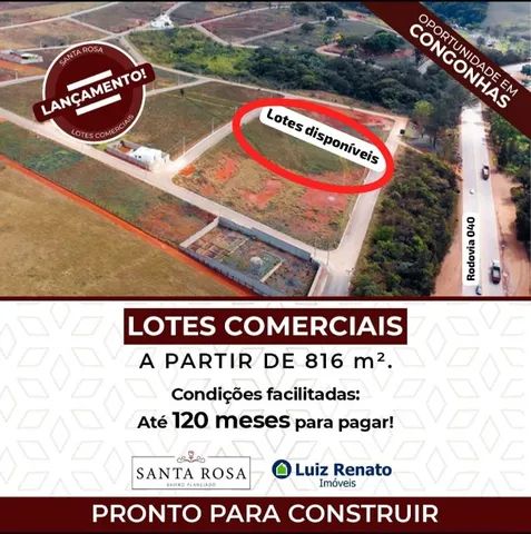 últimas unidades a venda lotes comerciais no Bairro Santa Rosa em Congonhas