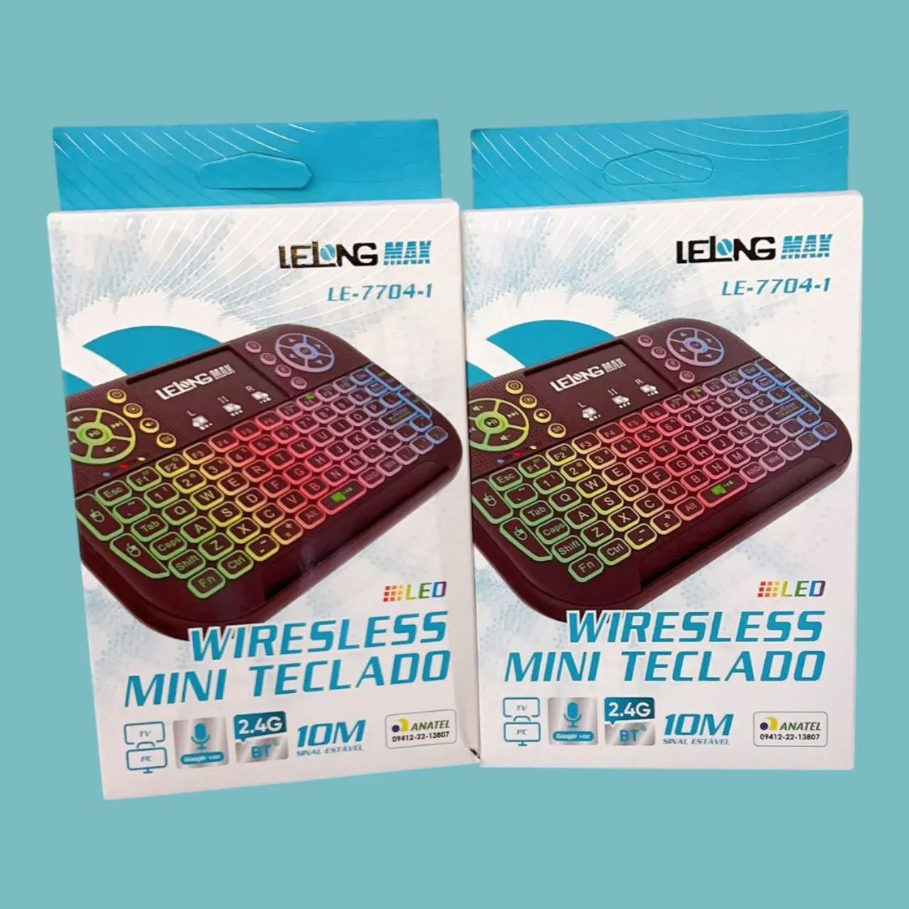 Mini Teclado Wireless LED para Smart TV e PC - LE-7704-1