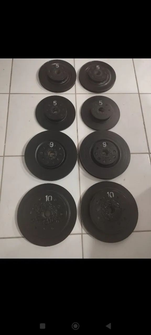 Halteres e anilhas caseira Top Feitas com disco de Freio - Foto 5