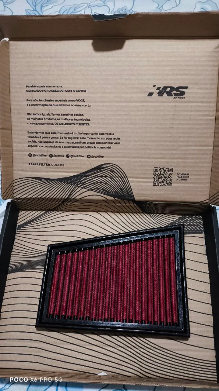 Filtro de ar esportivo RS Air Filter + filtro ar do motor