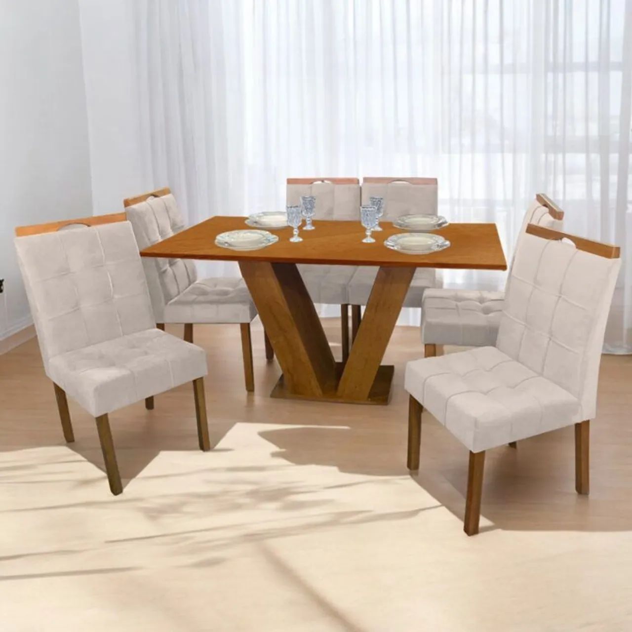 Mesa Classic 6 cadeiras Sophia - Entrega Rápida 