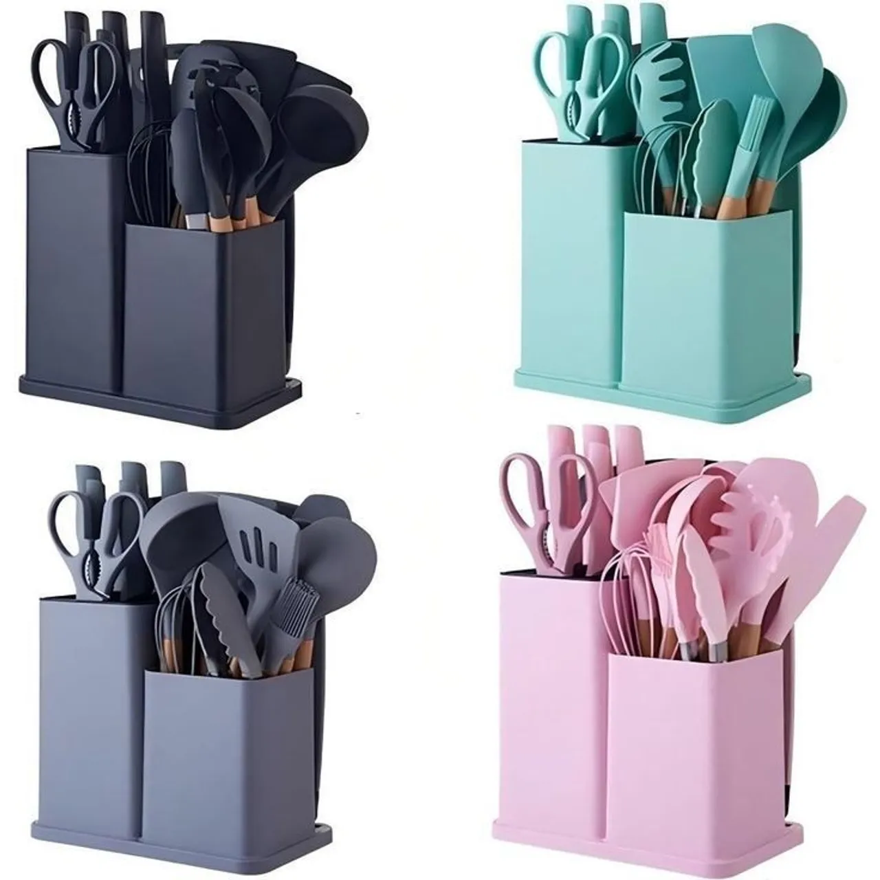 Conjunto de Utensílios de Cozinha em Silicone