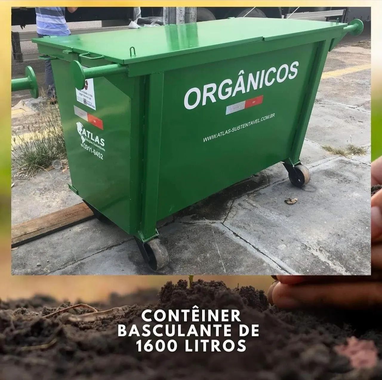 Lixeira contener basculante capacidade 1600lts  - Foto 3