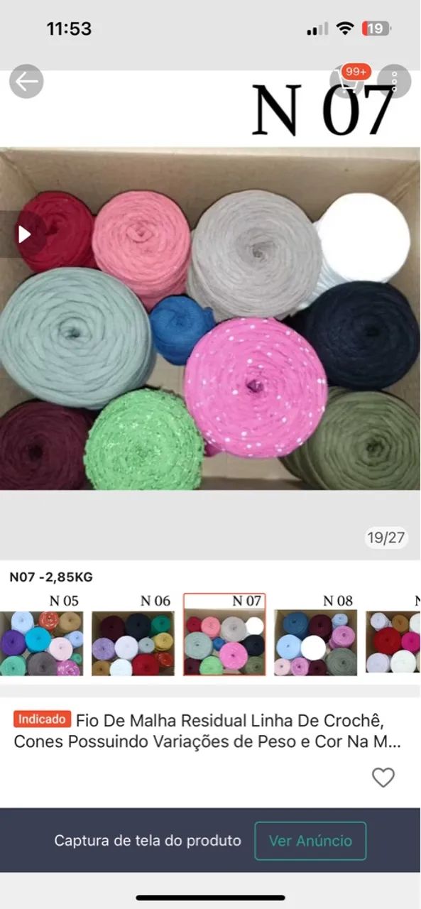 Kit com mais de 100 fios de malha Residual para artesanato - Foto 3