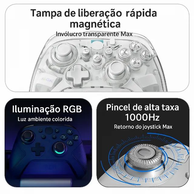 [New] Aolion Hall Effect RGB Wireless Controller with Dock AL-K10 Orange64313242519171124